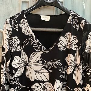 Flower triple ruffled sleeves dress medium